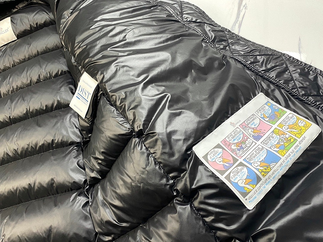 Moncler Black Long Hooded Down Coat