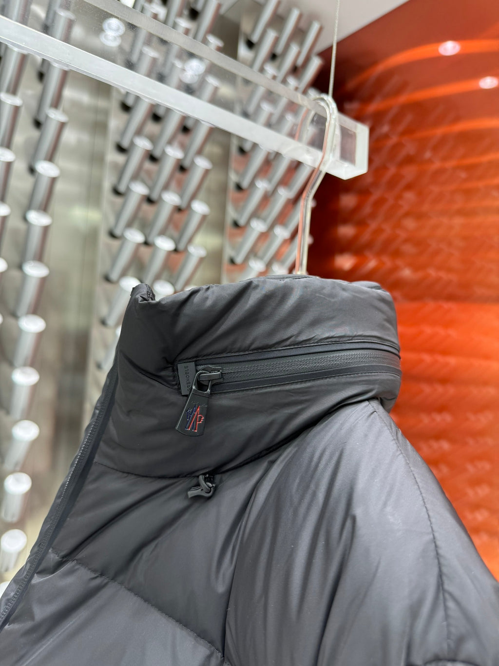 Moncler Grenoble Black Logo Print Down Jacket