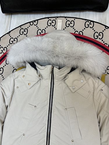 Moose Knuckles 3Q Jacket Off-White Grey Fur Trim