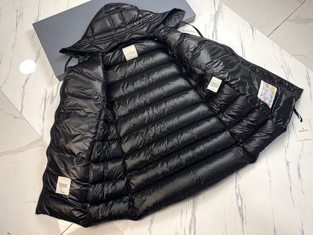 Moncler Black Long Hooded Down Coat