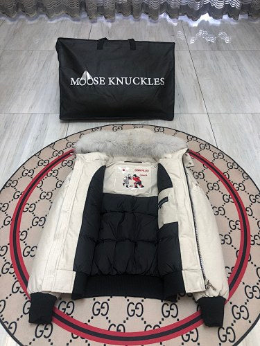 Moose Knuckles 3Q Jacket Off-White Grey Fur Trim