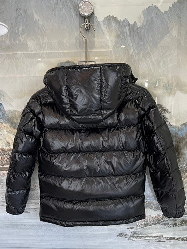 Moncler Black Glossy Hooded Short Down Jacket