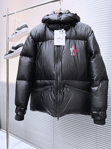 Moncler Matt Black Hooded Down Jacket