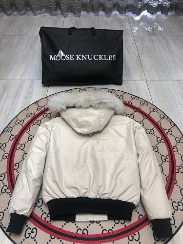 Moose Knuckles 3Q Jacket Off-White Grey Fur Trim