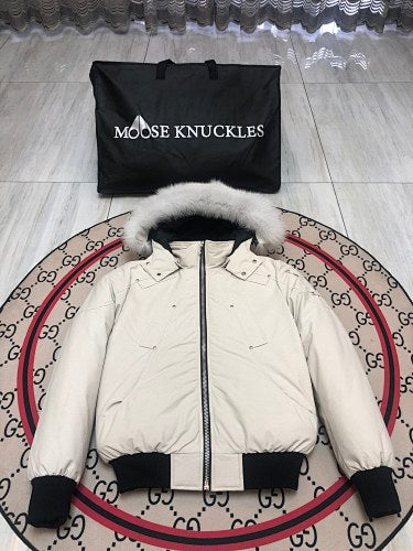 Moose Knuckles 3Q Jacket Off-White Grey Fur Trim