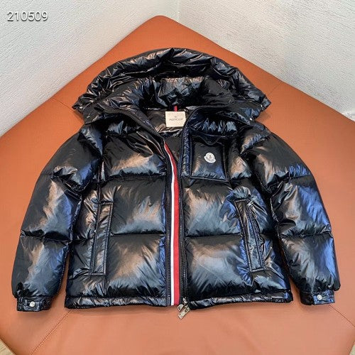 Moncler Maya Down Jacket Black Tricolour Stripe