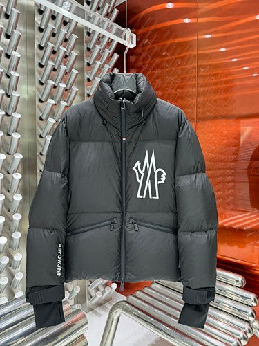 Moncler Grenoble Black Logo Print Down Jacket