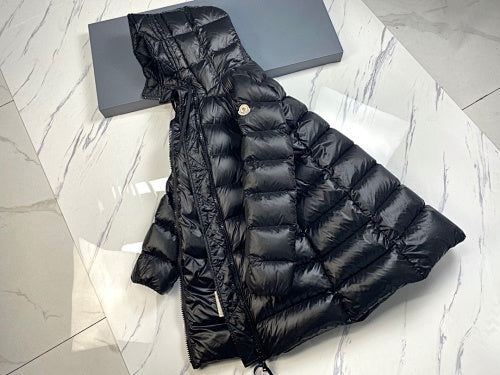 Moncler Black Long Hooded Down Coat