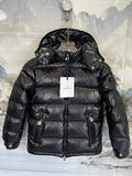 Moncler Black Glossy Hooded Short Down Jacket