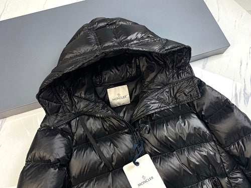 Moncler Black Long Hooded Down Coat
