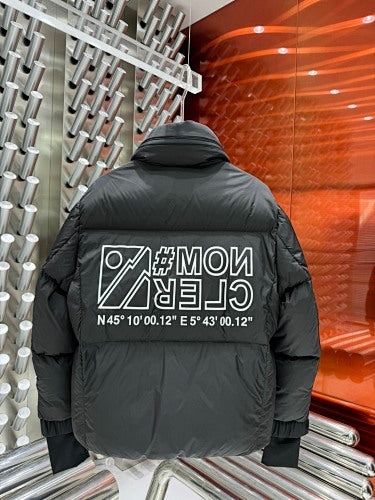 Moncler Grenoble Black Logo Print Down Jacket