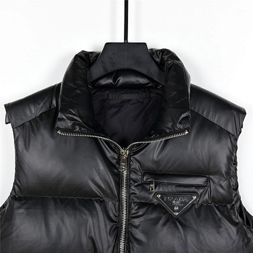 Prada Black High-Gloss Down Vest