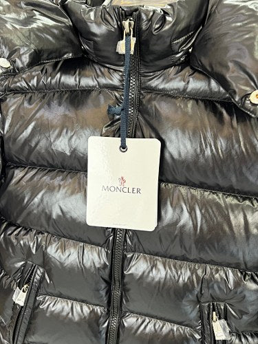 Moncler Black Glossy Hooded Short Down Jacket
