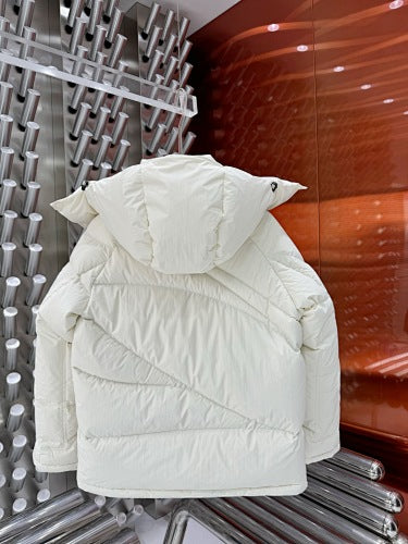 Moncler White Hooded Down Jacket