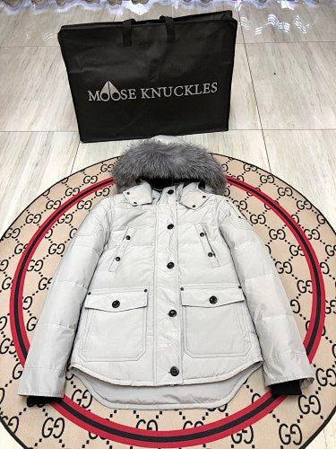 Moose Knuckles Ballistic 3Q Jacket Cream Grey Fur Trim