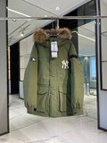 MLB NY Yankees Duck Down Jacket Olive Green