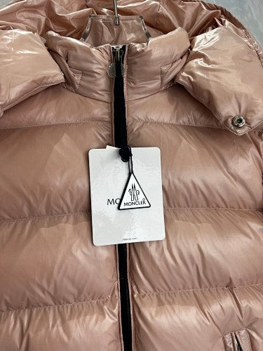 Moncler Rose Gold Short Hooded Down Jacket