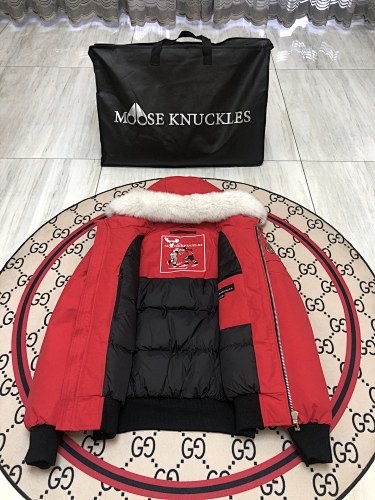 Moose Knuckles 3Q Jacket Red White Fur Trim