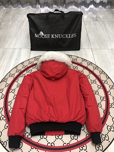 Moose Knuckles 3Q Jacket Red White Fur Trim
