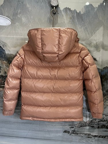 Moncler Rose Gold Short Hooded Down Jacket