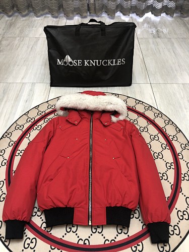 Moose Knuckles 3Q Jacket Red White Fur Trim
