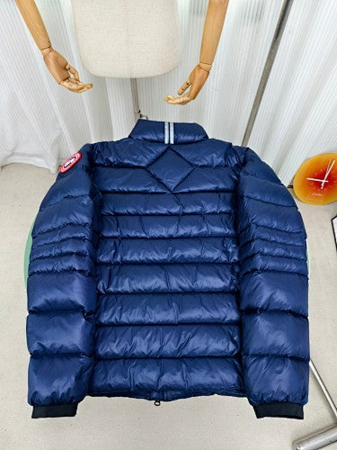 Canada Goose Navy Blue Cropped Down Bomber Jacket