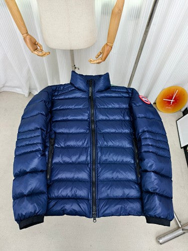 Canada Goose Navy Blue Cropped Down Bomber Jacket
