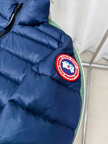 Canada Goose Navy Blue Cropped Down Bomber Jacket