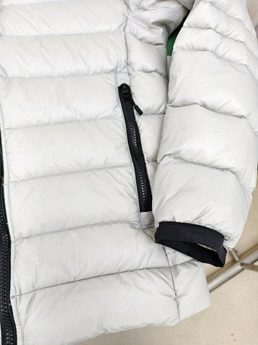 Canada Goose White Cropped Down Bomber Jacket