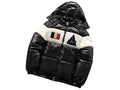 Moncler Black & White Colorblock Hooded Puffer Jacket