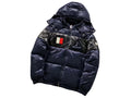 Moncler Navy & Black Colorblock Hooded Puffer Jacket