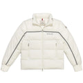 Moncler White Contrast Stripe Down Puffer Jacket