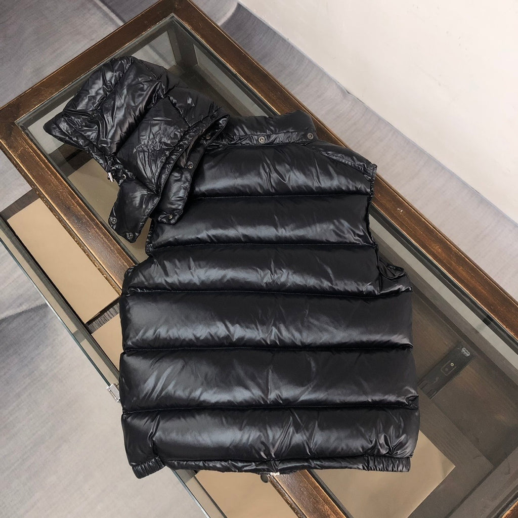 Moncler Maya Black Hooded Down Vest