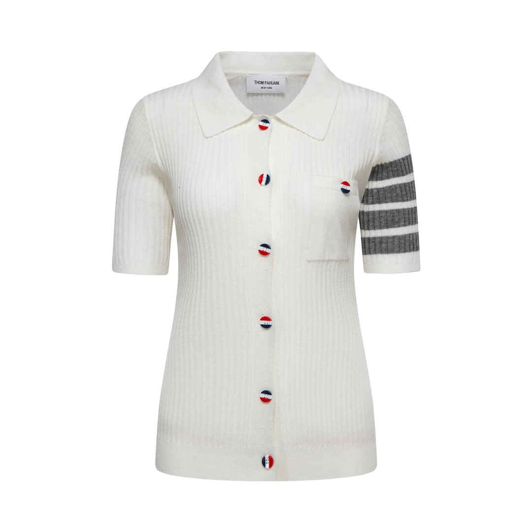 Women Color buckle POLO shirt