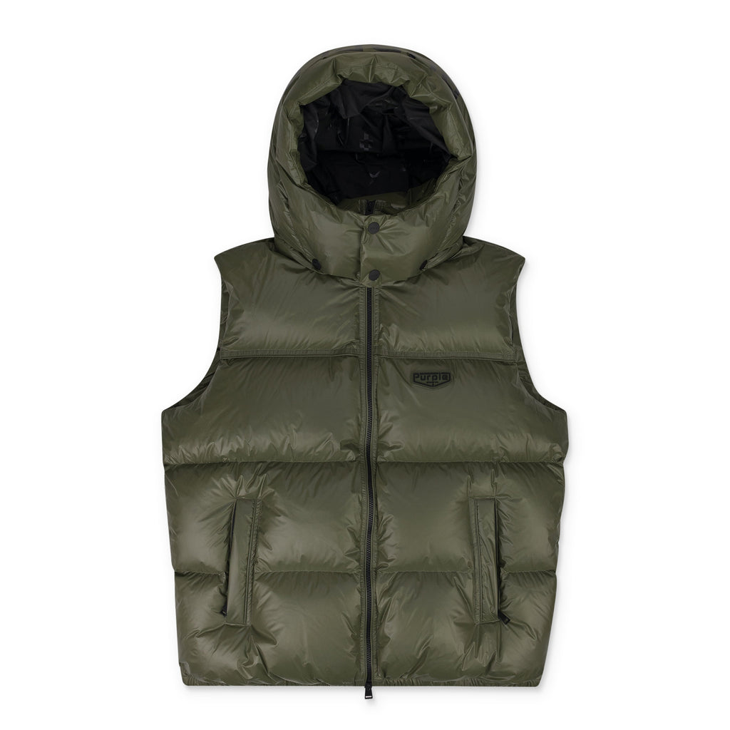 Green Nylon Puffer Vest