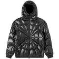 Moncler Black Geometric Quilted Hooded Down Jacket