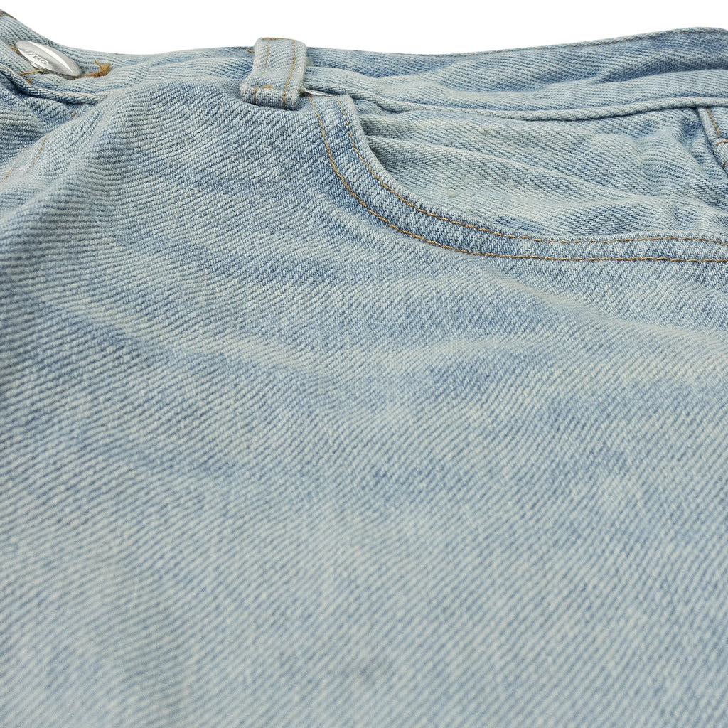 INDIGO LOW-WAIST FLARE DENIM BOOTCUT JEANS