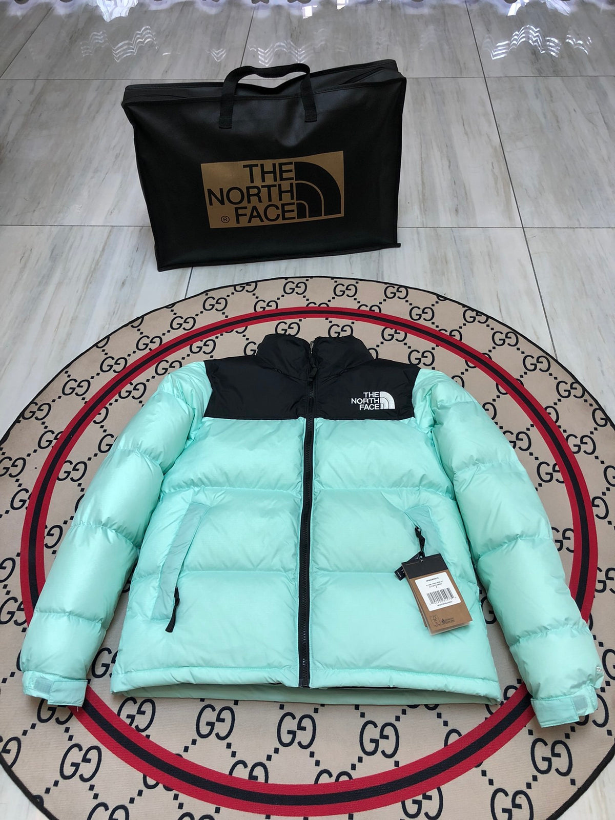 The North Face Nuptse 700 Down Jacket Mint Green Black