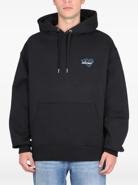 Department 5 heart-embroidered cotton hoodie