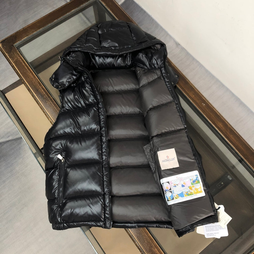 Moncler Maya Black Hooded Down Vest