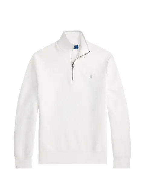 Polo Ralph Lauren mesh-knit cotton quarter-zip sweater