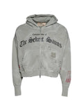SEKRIT distressed zip-up hoodie