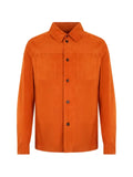 Moorer button-fastening leather shirt jacket