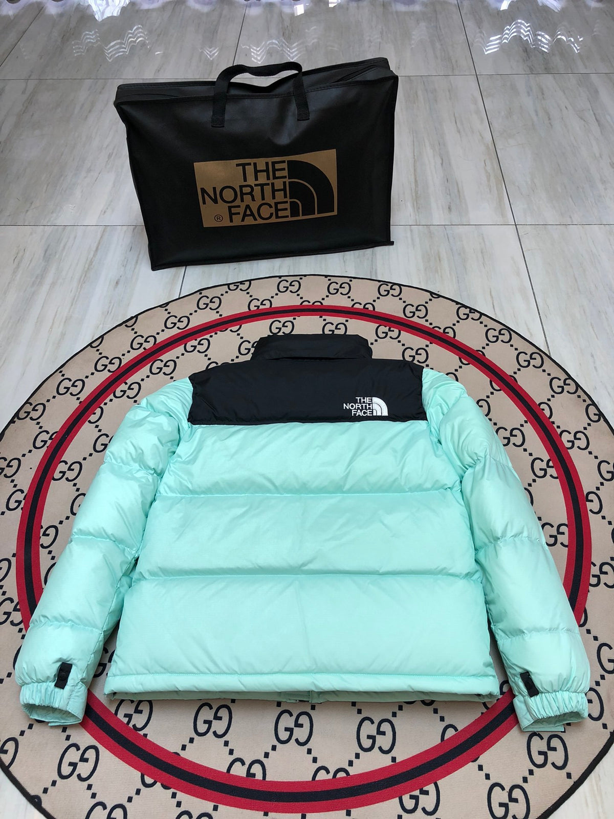 The North Face Nuptse 700 Down Jacket Mint Green Black