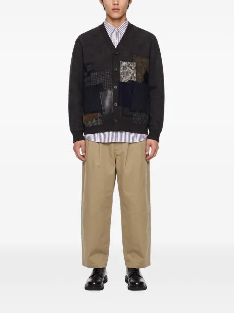 Junya Watanabe MAN patchwork herringbone cardigan