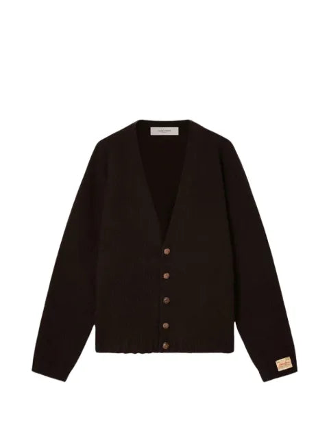 Golden Goose cardigan in casentino-effect brown wool