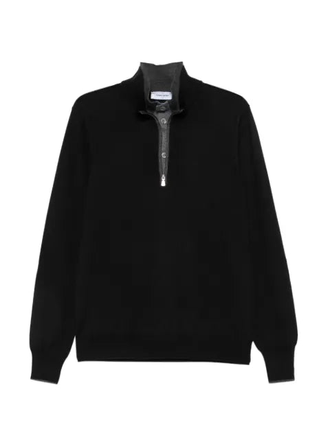 Gran Sasso quarter-zip mock-neck sweater