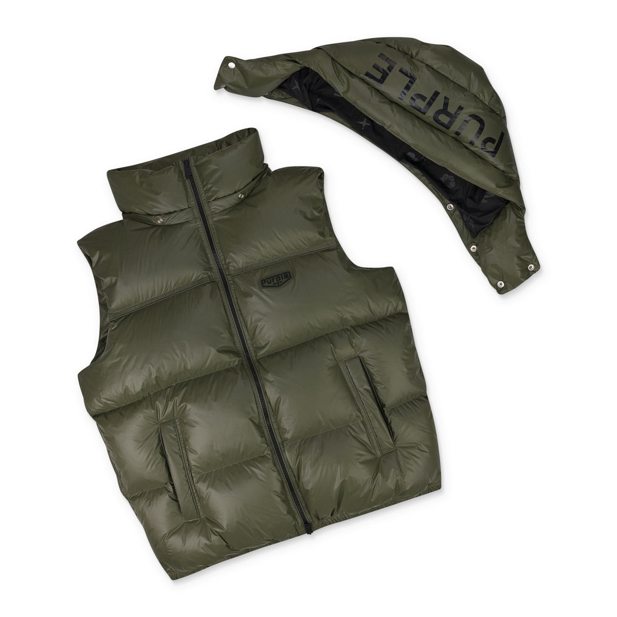 Green Nylon Puffer Vest