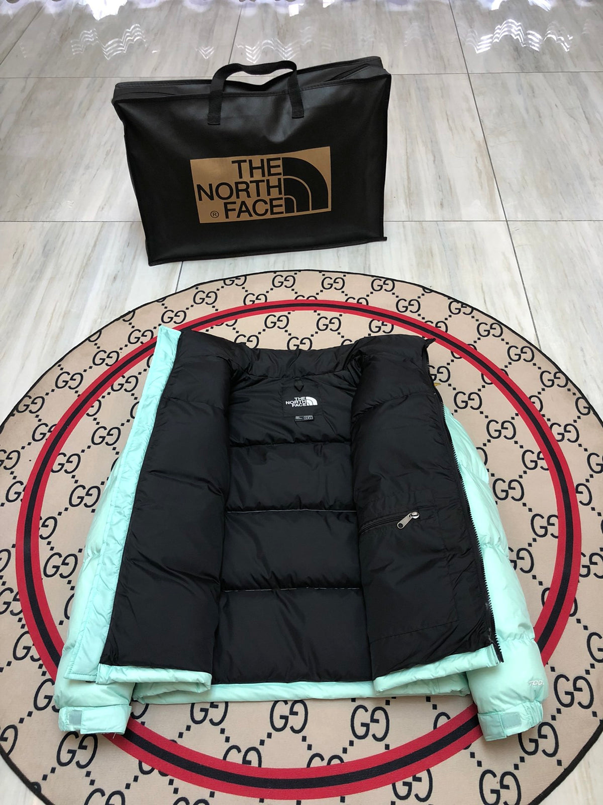 The North Face Nuptse 700 Down Jacket Mint Green Black