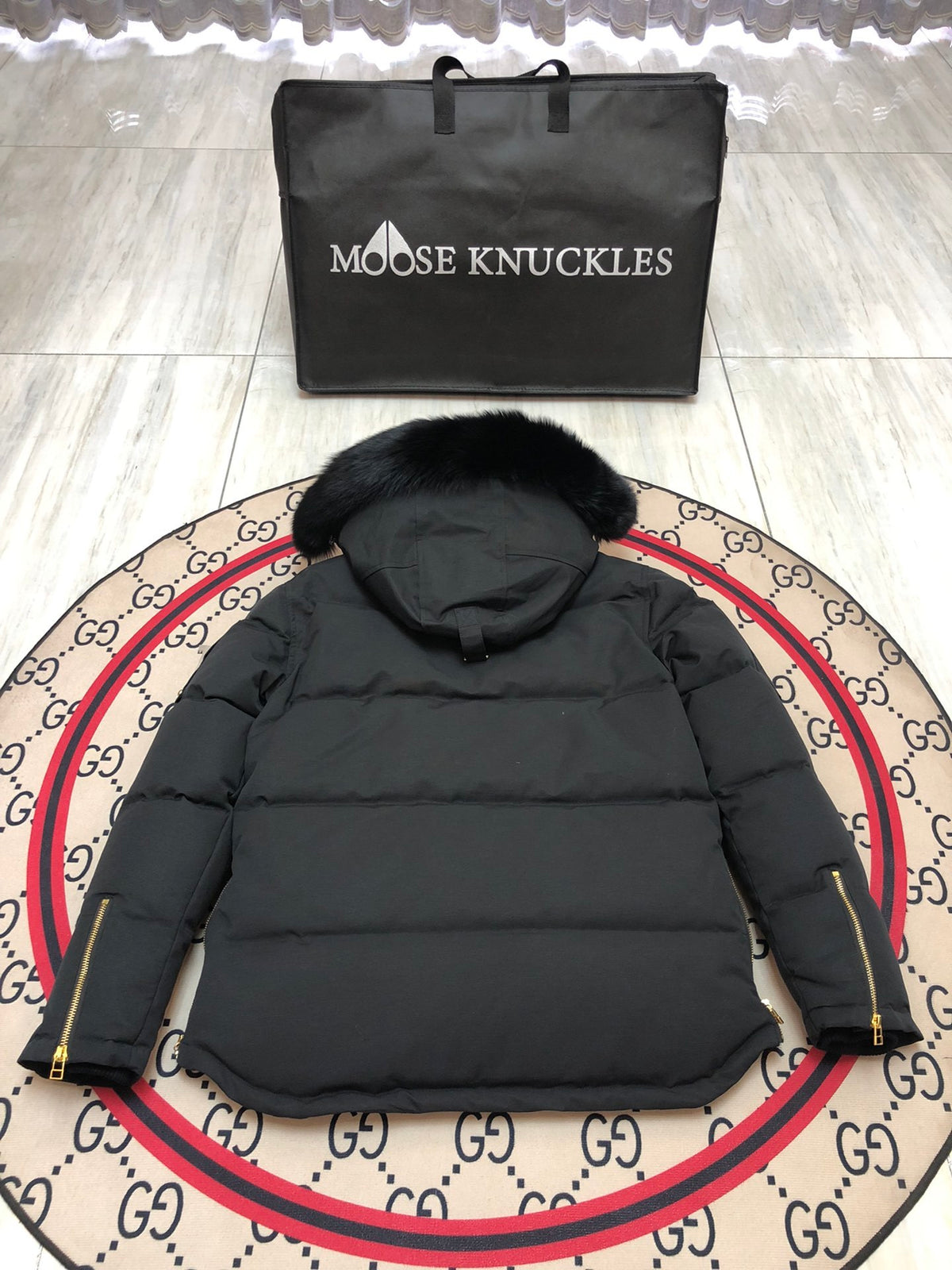 Moose Knuckles Ballistic 3Q Jacket Black Black Fur Gold Hardware